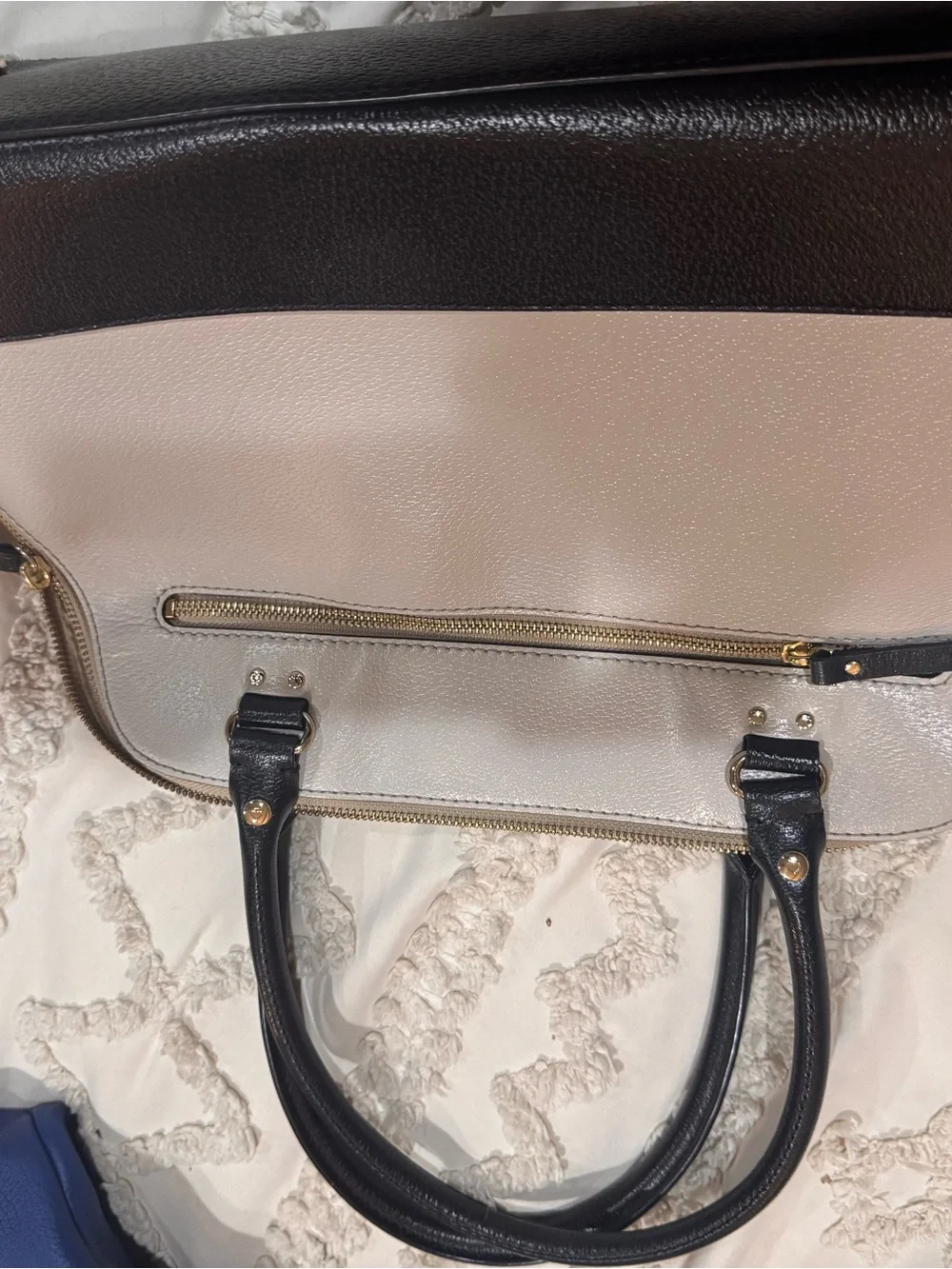 kate spade Two-Tone Black and Cream Dome Satchel